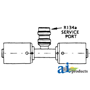 A-461-3108 Straight Splicer w/ R134a Service Port Steel Beadlock Fitting