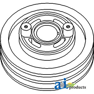 A-AR58176 Pulley, Crankshaft Dampener (Dbl Groove w/ AC)