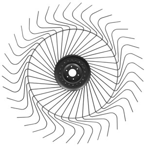 A-RWH230280 Rake Wheel Complete, (LH) w/ 7.5mm Tines