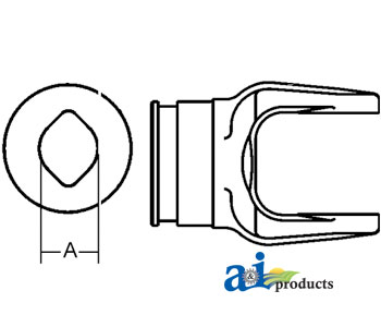 A-W019519-A Inboard Yoke, used w/ 2a Outer Profile Tubing