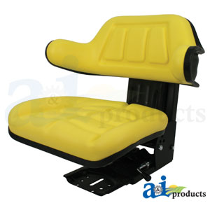 A-W333YL Seat w/ Wrap Around Back w/Arms, Yellow Vinyl, 265 lb / 120 kg Weight Limit