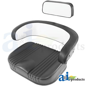A-SCS9982-S5 Seat Cushion Set 3 Pc., Steel, w/o Brkts., BLK/WHT