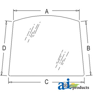 A-3C581-70512 Glass, Windshield, Upper - Tinted