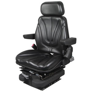 A-F10M4145 Seat, F10 Series w/ Isolator, Low Pro Mechanical Suspension, Black Vinyl