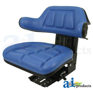 A-W333BU Seat w/ Wrap Around Back w/Arms, Blue Vinyl, 265 lb / 120 kg Weight Limit