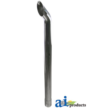 A-L102236CHR Chrome Exhaust Stack, Curved, 42" Long, Slotted 2 1/2" ID