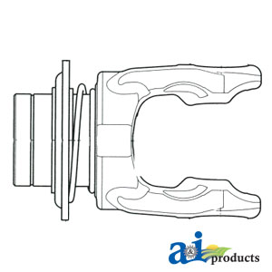 A-BP5720C0355 Tractor Yoke, Splined 1 3/8" - 6 Spline w/ Ball Collar