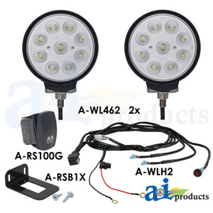 A-WL462KT Light Kit, LED, Flood, 2 Lights, Harness, Switch