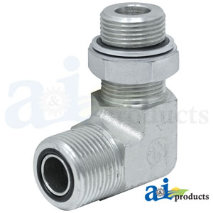 A-38H5018 Elbow Fitting, 90 Deg Adj Stud Elbow, ORFS