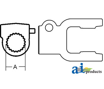 A-BP507010351-A Tractor Yoke, Splined 1 3/8" - 6 Spline w/ QDP