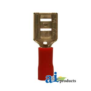 A-R18A Female Disconnects, Insulated, Wire Size 22-16, Tab Size .250, 10 Pk