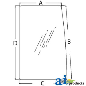 A-AT183084 Glass, Door, Rear, Upper - Sliding - If Front Latch Lower Than Rear Latch