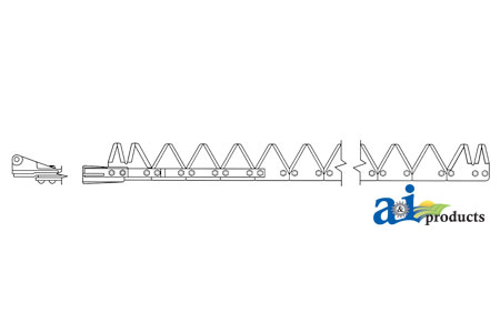 A-801-984 9', Chrome 11ga top serrated, Bolt-On