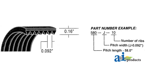 A-240J4 Micro-Rib V-Belt (24.0")