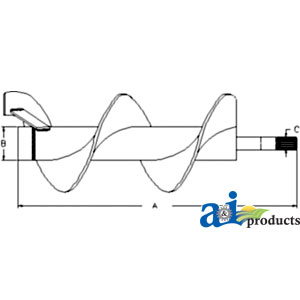 A-87657822 Auger Extension, Unloading; 3 Ft., Extended Wear