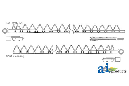 A-831-476 6' (RH), Chrome 11ga big tooth, Bolt-On