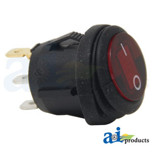 A-RS200R Switch, Rocker, Round, 25 Amp, 3 Terminal, On/Off