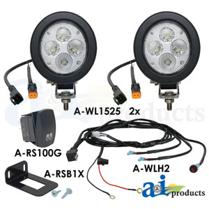 A-WL1525KT Light Kit, LED, Trapezoid, 2 Lights, Harness, Switch