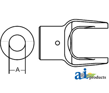 A-W320678-A Implement Yoke, Round Bore 1" w/ 5/16" Pin Hole