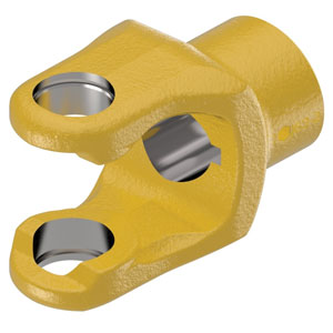 A-800-6728 Implement Yoke, 44mm Round Bore w/ 9mm Keyway & Setscrew